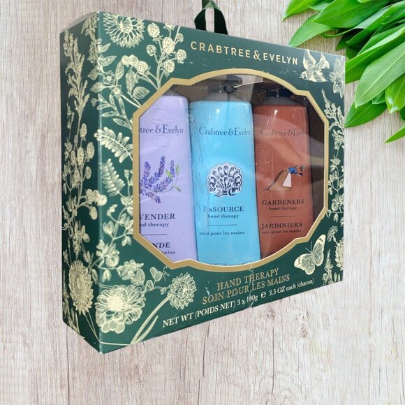 Crabtree & Evelyn Hand Therapy 3pc Gift Set 3.5oz LaSOURCE-LAVENDER-GARDENERS - Picture 3 of 4